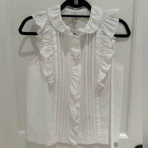 Rebecca Taylor La Vie sleeveless ruffle blouse XS